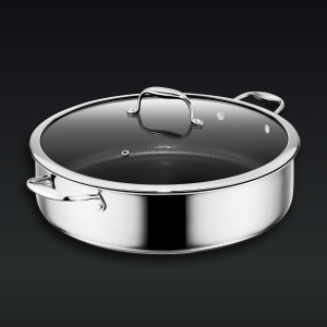 Hybrid Deep Sauté Pan with Lid. 10-QT