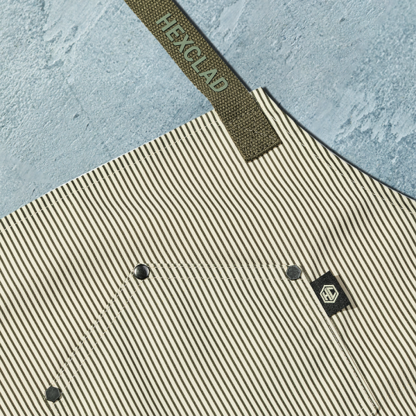 Eco Modern Apron (Classic Stripe. Forest)