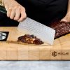 Damascus Steel Cleaver. 7″ (Green)