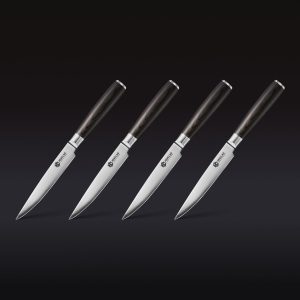 Damascus Steel Steak Knife Set. 4-pc (Espresso)