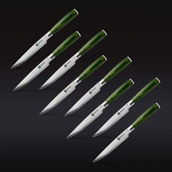 Steak Knife & Bistecca Plate Set. 16-pc (Green)