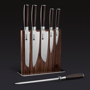 Damascus Steel Knife Set. 7-pc (Espresso)