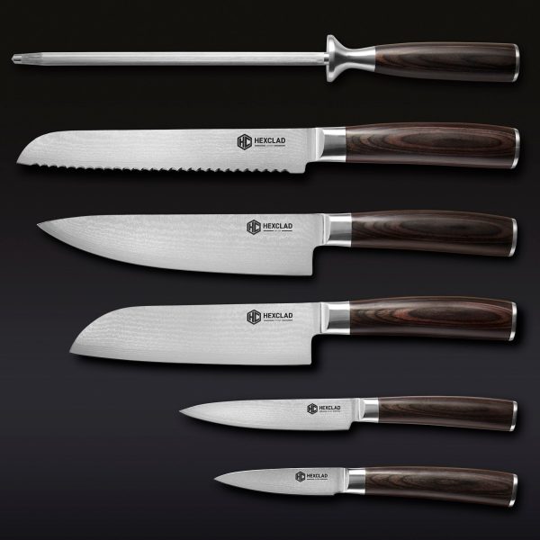 EspressoKnives-7PieceSet-7-1.jpg Damascus Steel Knife Set. 6-pc (Espresso)