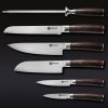 Damascus Steel Knife Set. 7-pc (Espresso)