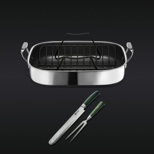 HexCladHybridRoastingPan_CarvingSet_US_080524_RS.jpg Hybrid Roasting Pan & Carving Set