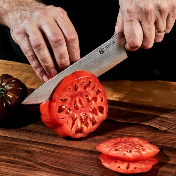 Essential Damascus Steel Knife Set. 6-pc (Green)