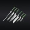 Essential Damascus Steel Knife Set. 6-pc (Green)