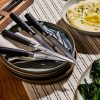 Damascus Steel Steak Knife Set. 8-pc (Espresso)
