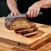 Damascus Steel Serrated Bread Knife. 8″ (Green)