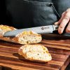 Damascus Steel Serrated Bread Knife. 8″ (Green)