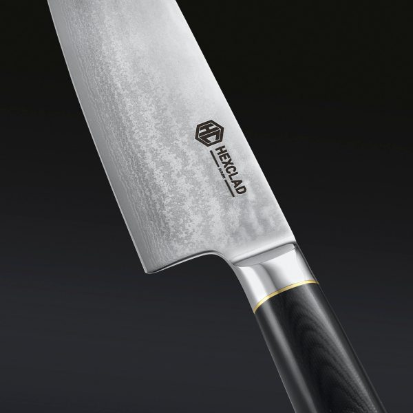 HexClad_ChefsKnife_Detail-Blade.jpg Master Series Damascus Steel Knife Set. 6-pc