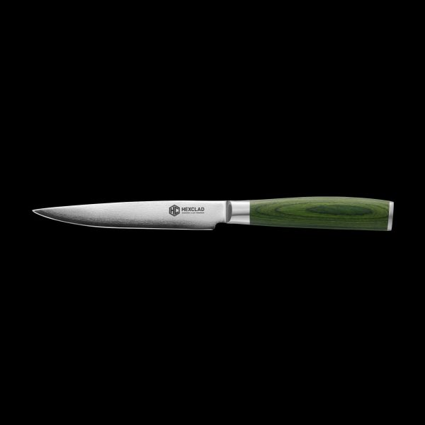 Damascus Steel Steak Knife Set. 4-pc (Green)