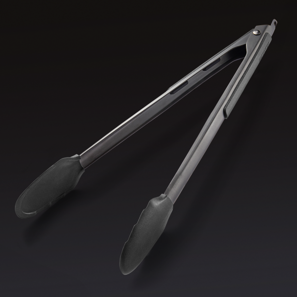HexClad_GriddleTools_KWGT08-ST_Tongs_Angled_Open_Black_05251.png Griddle Tool Set. 4-pc