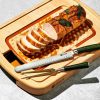 Damascus Steel Carving Set. 2-pc (Green)