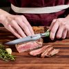 Damascus Steel Steak Knife Set. 4-pc (Green)