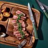Damascus Steel Steak Knife Set. 4-pc (Green)