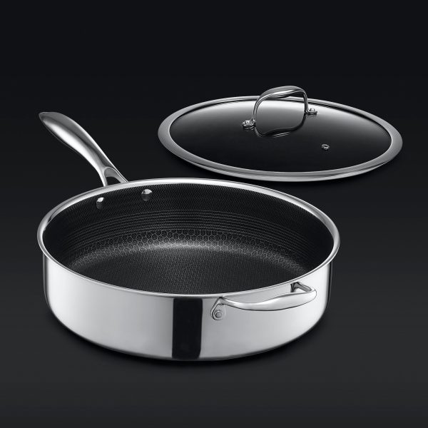 Hybrid Deep Sauté Pan with Lid. 10-QT