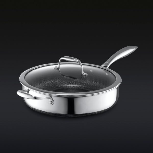 Hybrid Deep Sauté Pan with Lid. 4.5-Qt