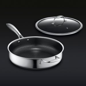 Hybrid Deep Sauté Pan with Lid. 4.5-Qt