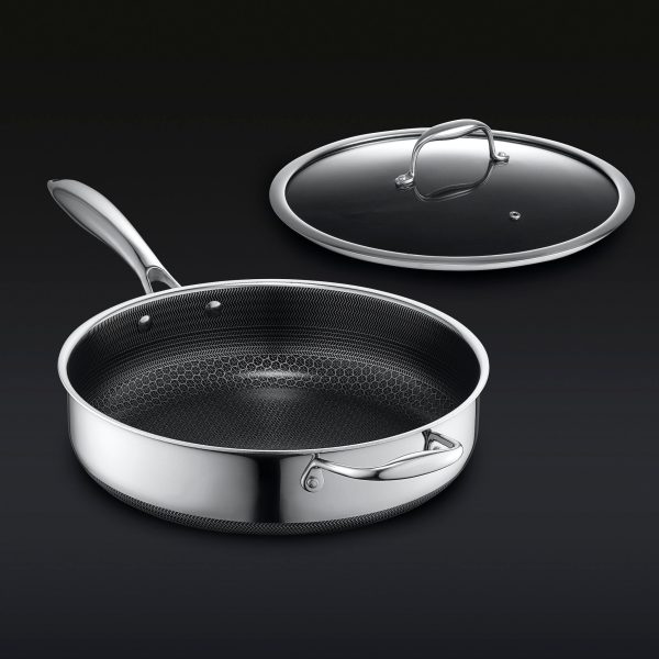 Hybrid Deep Sauté Pan with Lid. 10-QT