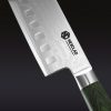 Damascus Steel Nakiri Knife. 6.5″ (Green)