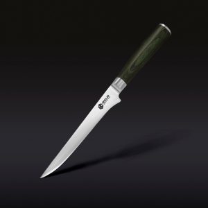 Damascus Steel Boning & Fillet Knife. 6″ (Green)