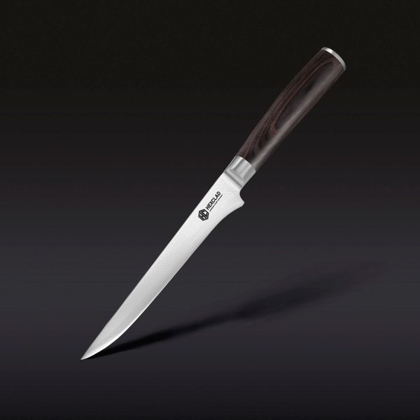 Damascus Steel Boning & Fillet Knife. 6″ (Espresso)