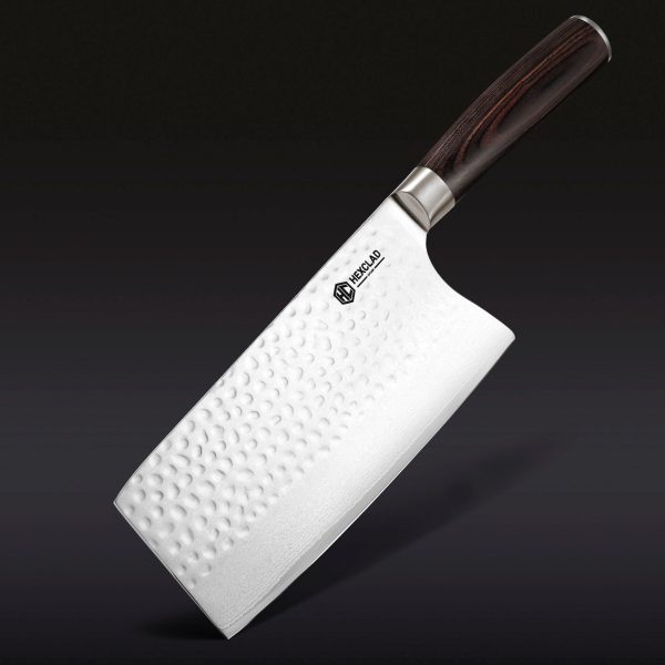 Damascus Steel Cleaver. 7″ (Espresso)