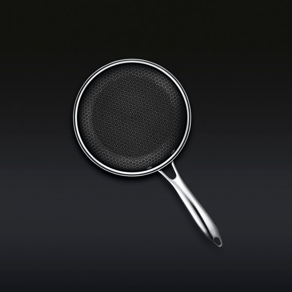 Hexclad_8inchPan_Overhead_BLACK.jpg Hybrid Fry Pan. 8″