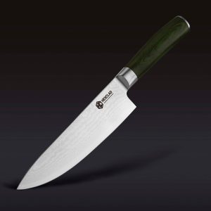 Hexclad_ChefsKnife_34.jpg Damascus Steel Chef's Knife. 8″ (Green)
