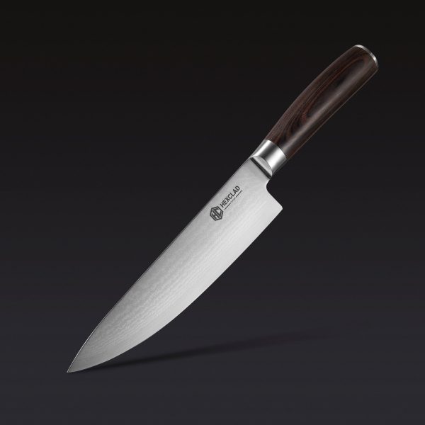 Damascus Steel Chef's Knife. 8″ (Espresso)