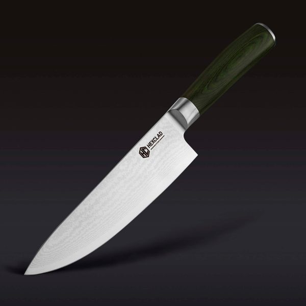 Essential Damascus Steel Knife Set. 6-pc (Green)