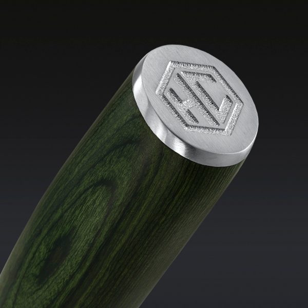 Damascus Steel Nakiri Knife. 6.5″ (Green)