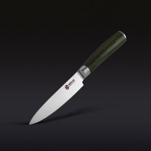 Damascus Steel Utility Knife. 5″ (Green)