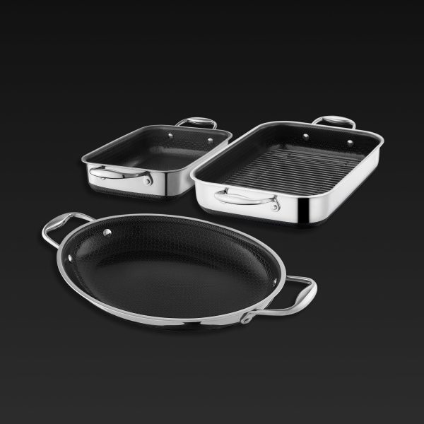 Hybrid Roasting Pan Set. 4-pc