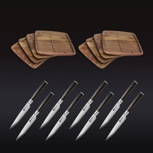 Steak Knife & Bistecca Plate Set. 16-pc (Espresso)