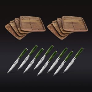 Steak Knife & Bistecca Plate Set. 16-pc (Green)
