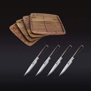 Steak Knife & Bistecca Plate Set. 8-pc (Espresso)