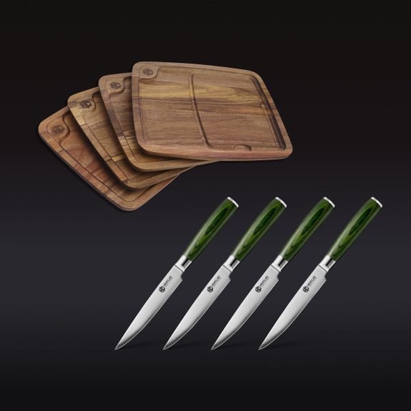 Steak Knife & Bistecca Plate Set. 8-pc (Espresso)